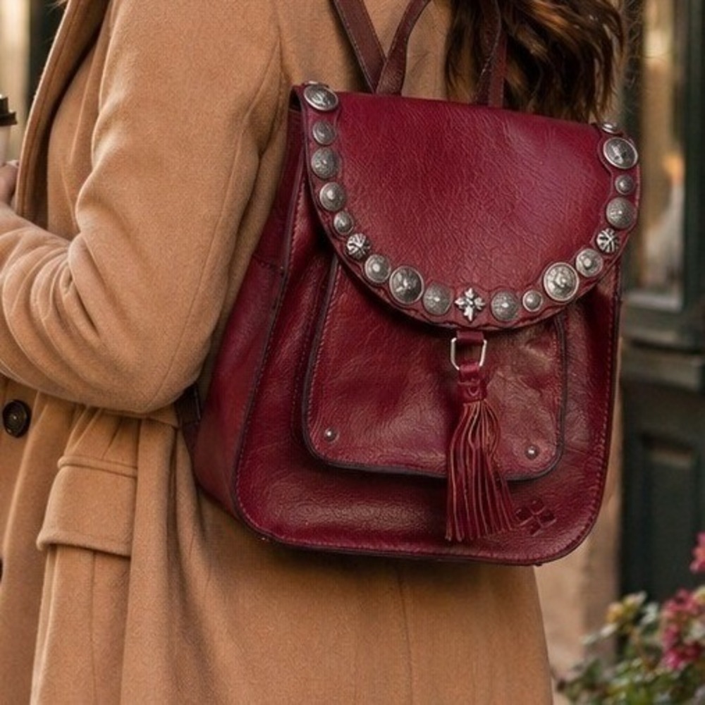 Patricia Nash Jovanna Renaissance Coin Leather Backpack Oxblood NWT Artisan
